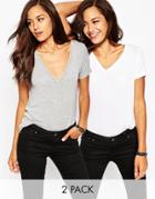 Asos The New Forever T-shirt In Soft Touch 2 Pack Save 15%