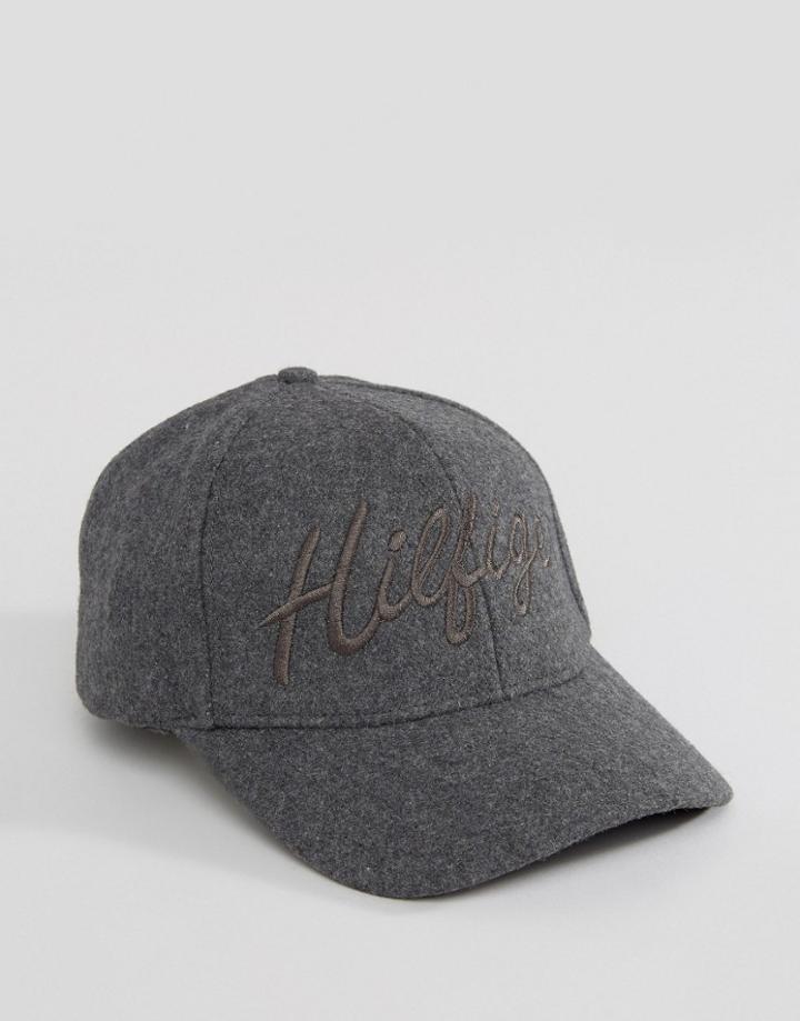 Tommy Hilfiger Melton Wool Cap - Gray