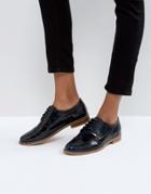 Asos Mojito Leather Flat Shoes - Navy