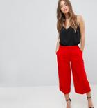 Asos Petite Mix & Match Clean Culotte With Turn Up - Red