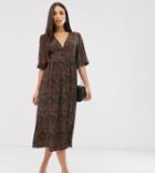 Vero Moda Tall Floral Midi Tea Dress-multi