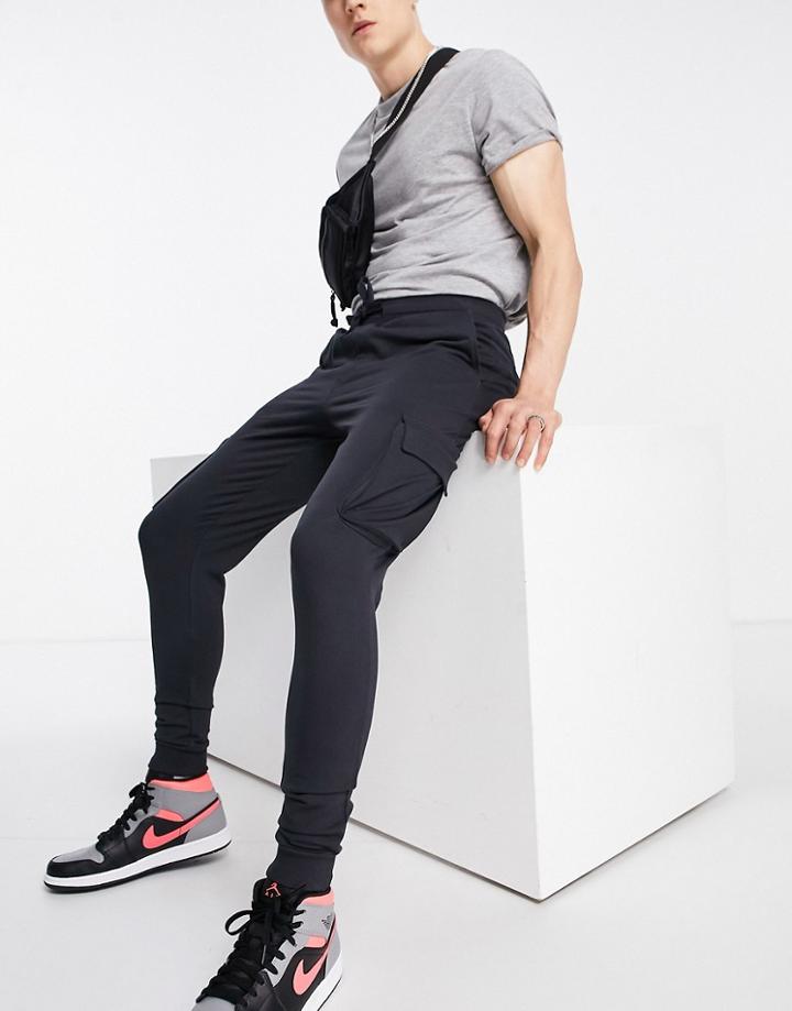 Only & Sons Cargo Cuffed Sweatpants In Navy