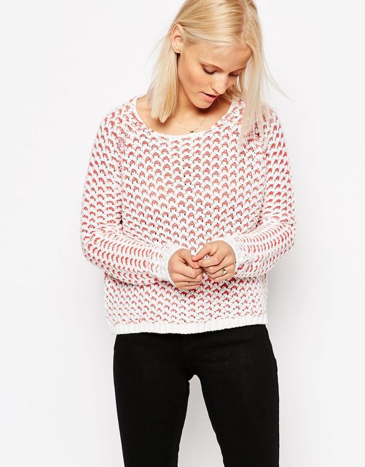 Only Fantasia Textured Jumper - Cloud Dancer With Ro