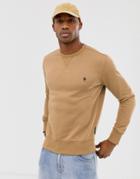 French Connection Basic Logo Crew Neck Sweater-tan