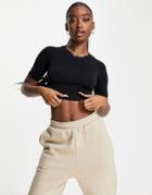Na-kd Seamless Scoop Neck Top In Black
