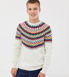 Asos Design Tall Knitted Fairilse Crew Neck Sweater In Beige - Beige