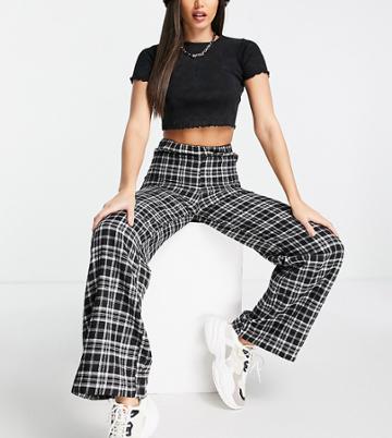 Heartbreak Tall Wide Leg Pants In Black Check - Part Of A Set-multi