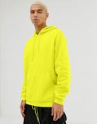Asos Design Oversized Hoodie In Lime Green-yellow