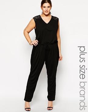 Carmakoma Lace Detail Jumpsuit - Black