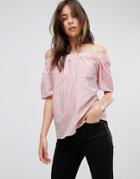 Only Off The Shoulder Stripe Top - Multi
