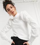 Vero Moda Tall Top With High Neck And Gathered Sleeves In White