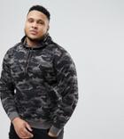 Brave Soul Plus Camo Hoodie-gray