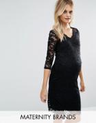 Mama. Licious Lace Dress - Black