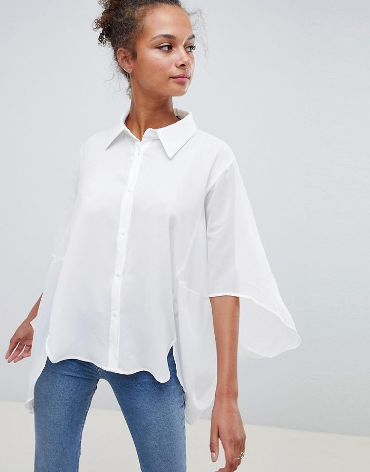 Qed London Chiffon Shirt - Cream
