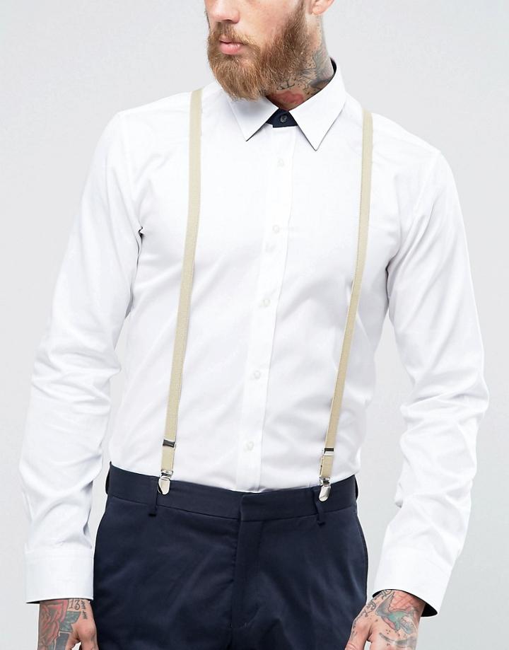 7 X Skinny Suspenders In Khaki - Green