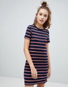 Pull & Bear Stripe Jersey Dress - Navy