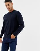 Hugo San Claudio Logo Knitted Sweater In Navy - Navy