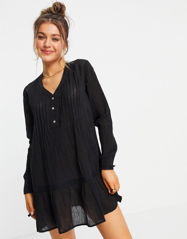 Jdy Cotton Mini Smock Dress In Black