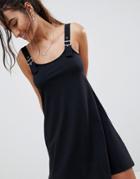 Asos Design Buckle Strap Swing Sundress - Black