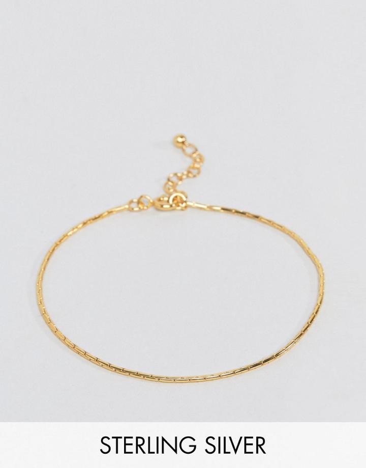 Asos Sterling Silver Bracelet With Gold Plating - Gold