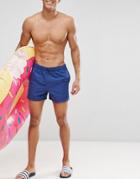 Asos Swim Short In Blue With Side Tape Detail Short Length - Blue