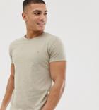 Farah Gloor Slim Fit Marl T-shirt In Sand Exclusive At Asos - Tan