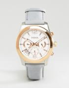 Fossil Perfect Boyfriend Gray Leather Watch Es4081 - Gray