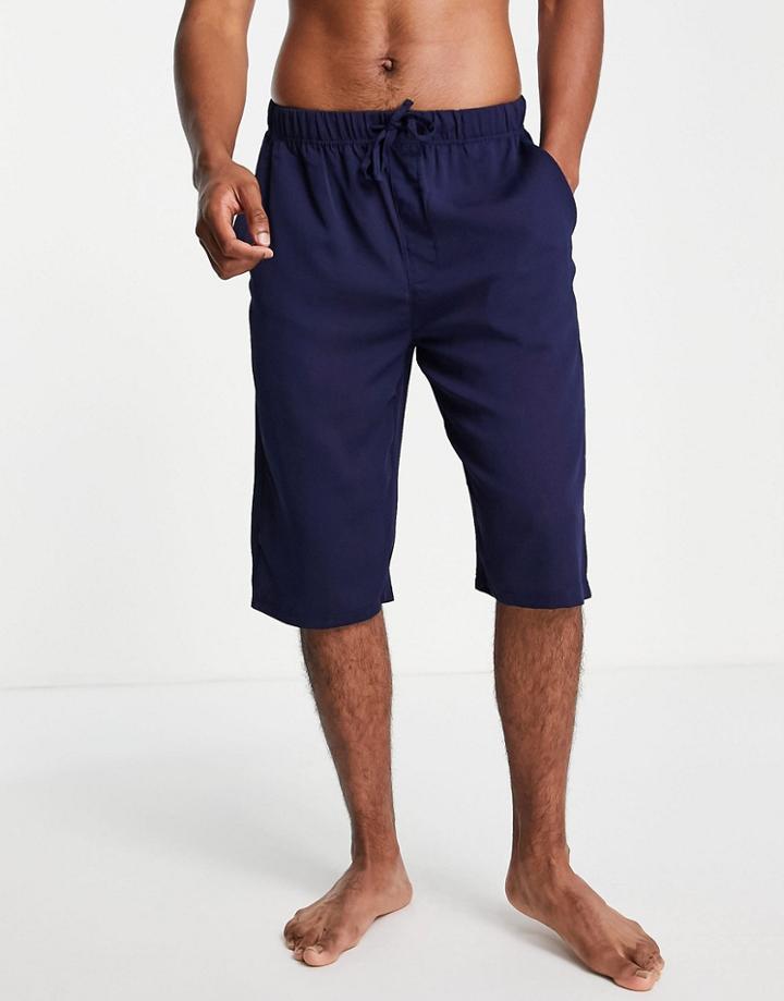 Asos Design Lounge Seersucker Shorts In Navy - Part Of A Set