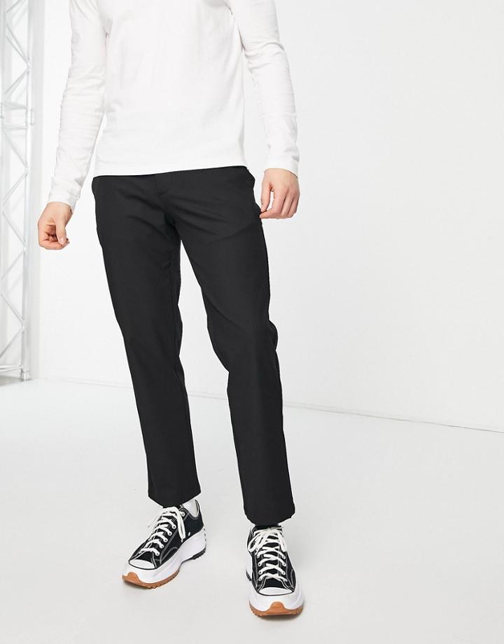 Pull & Bear Slim Tailored Trousers In Black