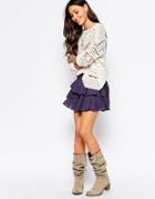 Pepe Jeans Tiered Mini Skirt - Gray