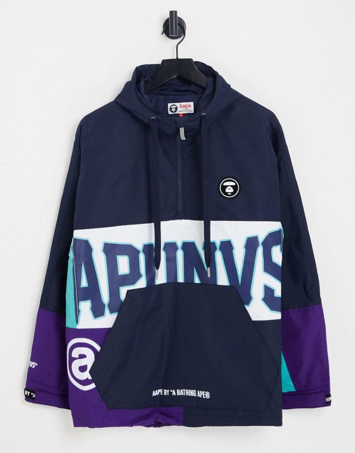 Aape By A Bathing Ape Windbreaker In Purple-navy