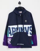 Aape By A Bathing Ape Windbreaker In Purple-navy