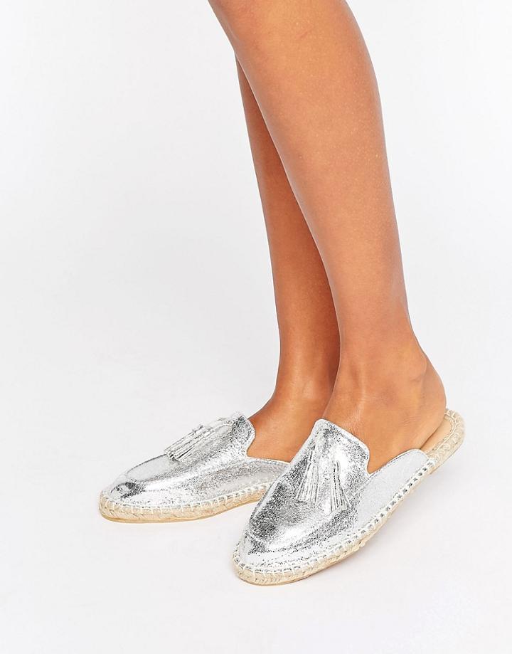Asos Jenni Tassel Mule Espadrilles - Silver