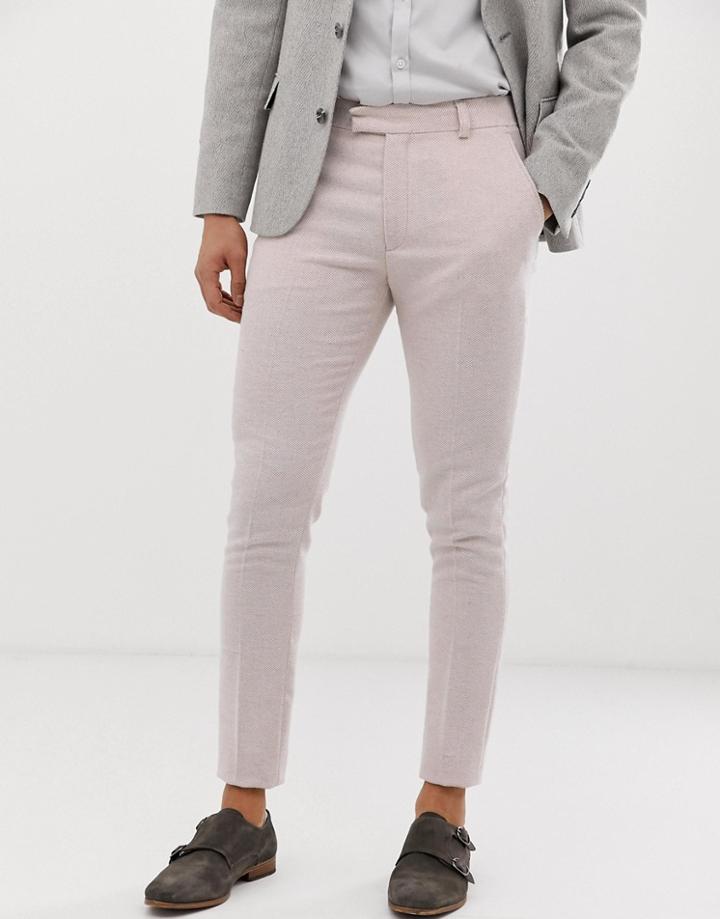 Asos Design Super Skinny Smart Pants In Light Pink Twill