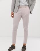 Asos Design Super Skinny Smart Pants In Light Pink Twill
