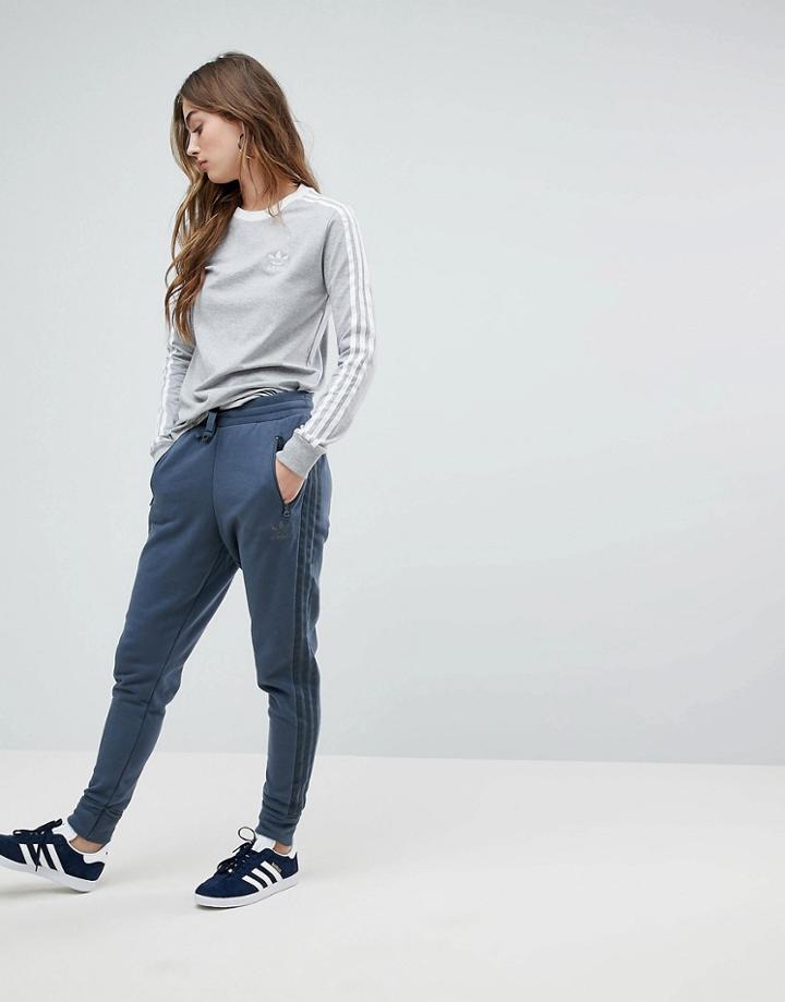 Adidas Originals Low Crotch Harem Sweat Pants In Dark Gray - Gray