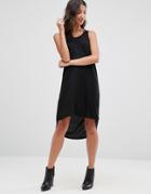 Noisy May Leather Look Harness Back High Low Dress - White
