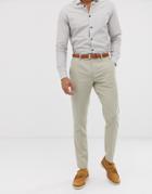 Asos Design Wedding Skinny Suit Pants In Stone Micro Texture - Stone
