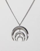 Asos Design Statement Crescent Moon Necklace - Silver
