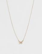 Asos Design Necklace With Tiny Butterfly Charm In Gold Tone - Gold
