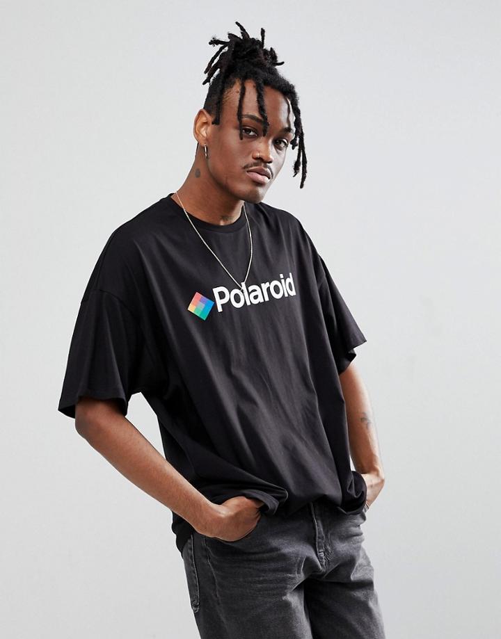 Asos Design Polaroid Oversized T-shirt - Black