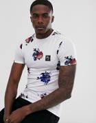 River Island T-shirt With Floral Print-white