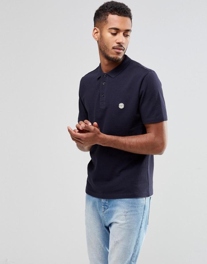 Le Breve Blank Polo Shirt - Navy