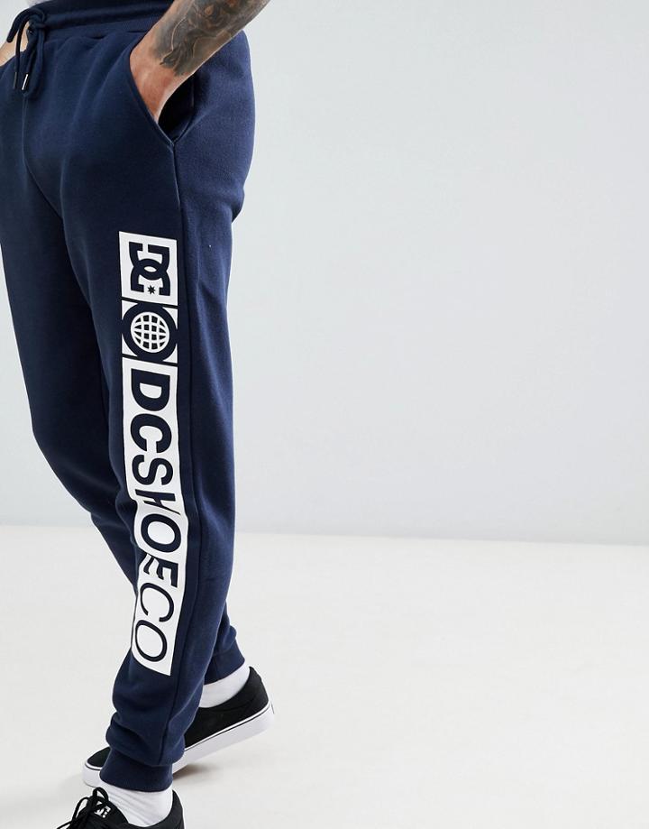 Dc Shoes Joggers With Side Detail Logo In Navy - Navy