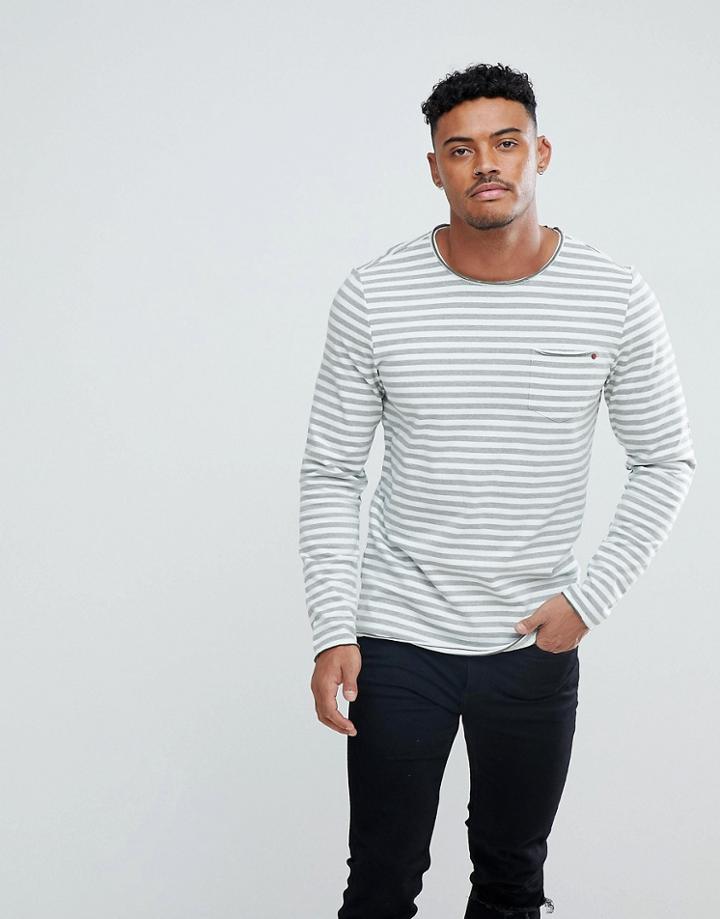 Blend Long Sleeve Breton Stripe T-shirt - Green
