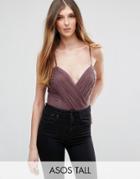 Asos Tall Cami Body With Corset Detail - Pink