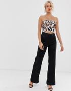 True Violet Leopard Print Bandeau Jumpsuit-multi