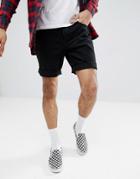 Asos Denim Shorts In Slim Black - Black