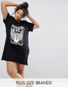 Brave Soul Plus Tour T-shirt Dress - Black