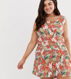 Brave Soul Plus Floral Print Mini Dress - Multi